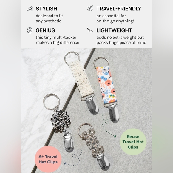 Swirl Silver Hat Clip BNIB - Picture 3 of 8